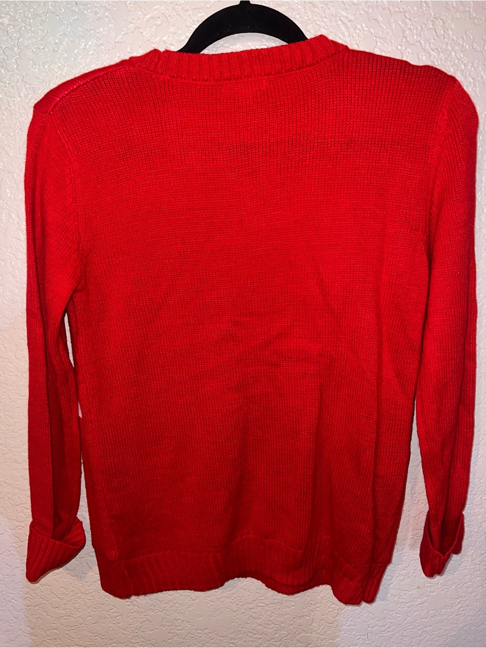 Christmas- Wet Seal Red Reindeer Sequin Antler Holiday Sweater - Picture 3 of 3
